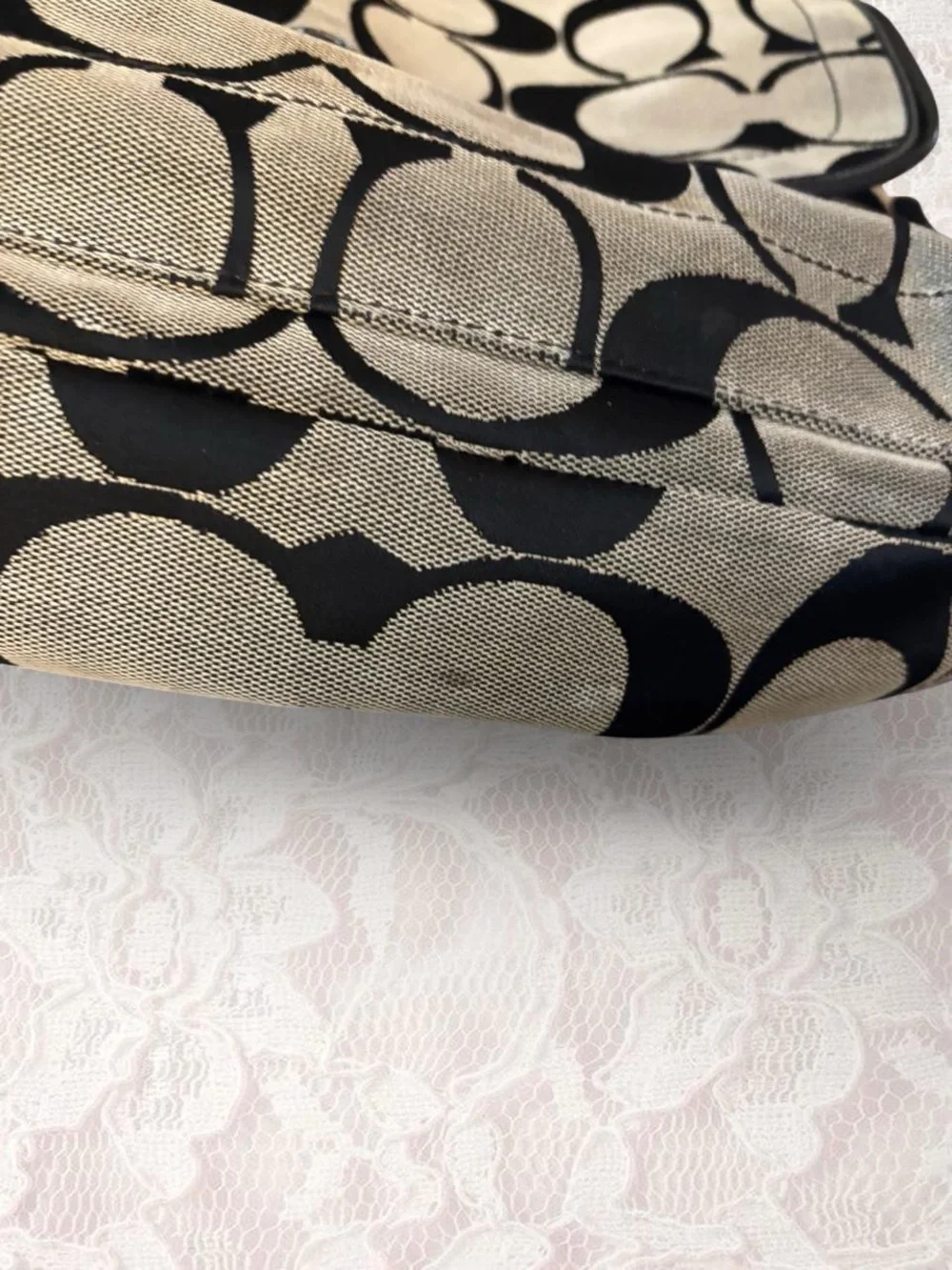 Coach Signature Canvas Satchel in Khaki and Black